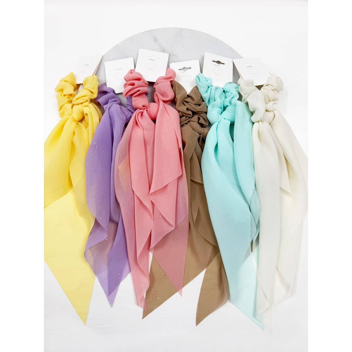 Glittered Sheer Long Tail Hair Scrunchie