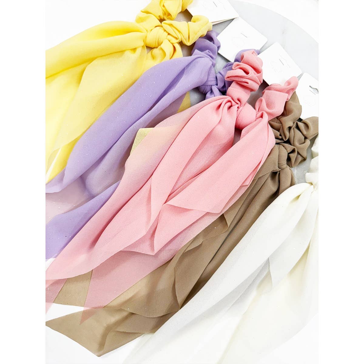 Glittered Sheer Long Tail Hair Scrunchie