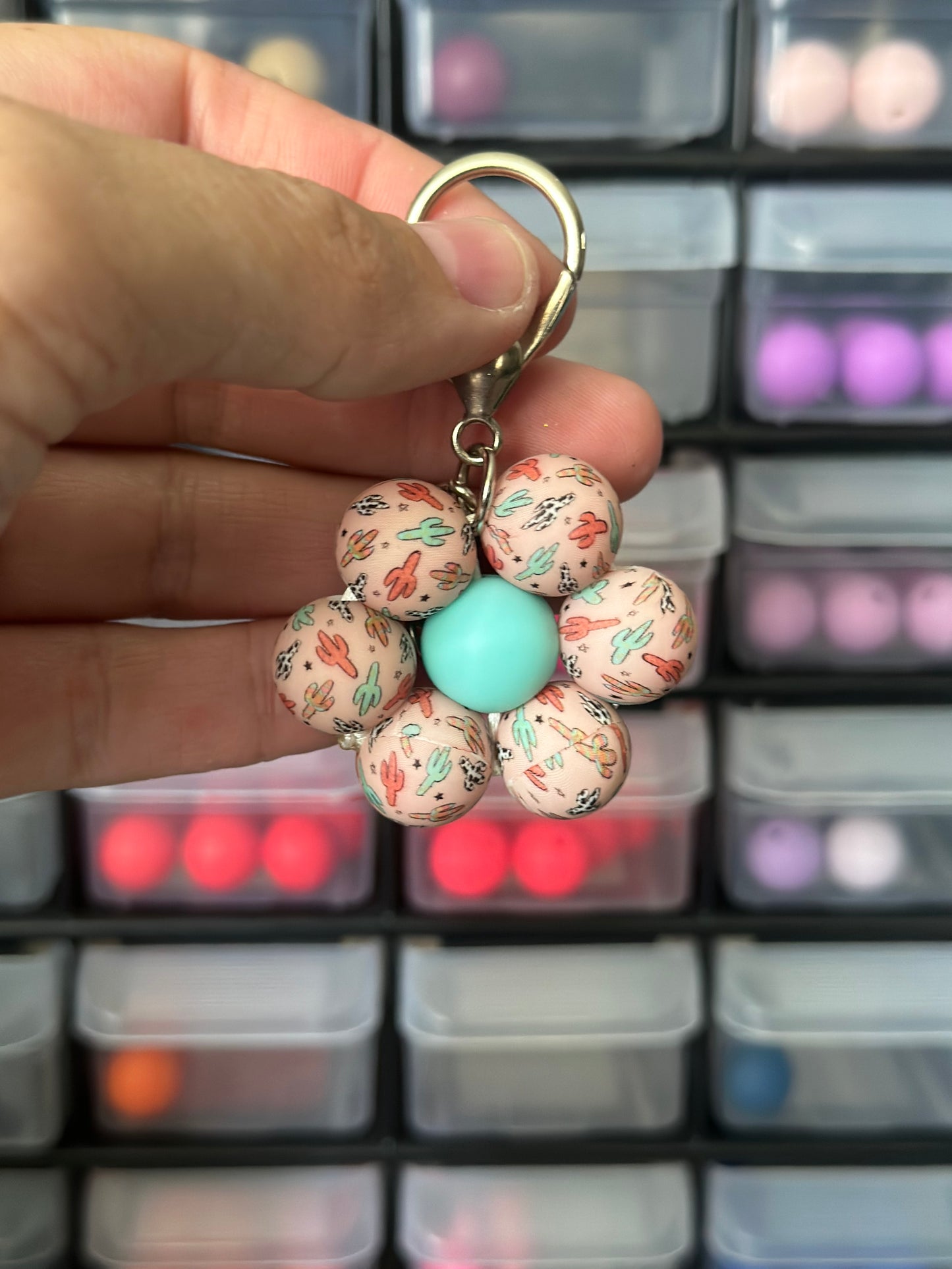 Custom Floral Keychain