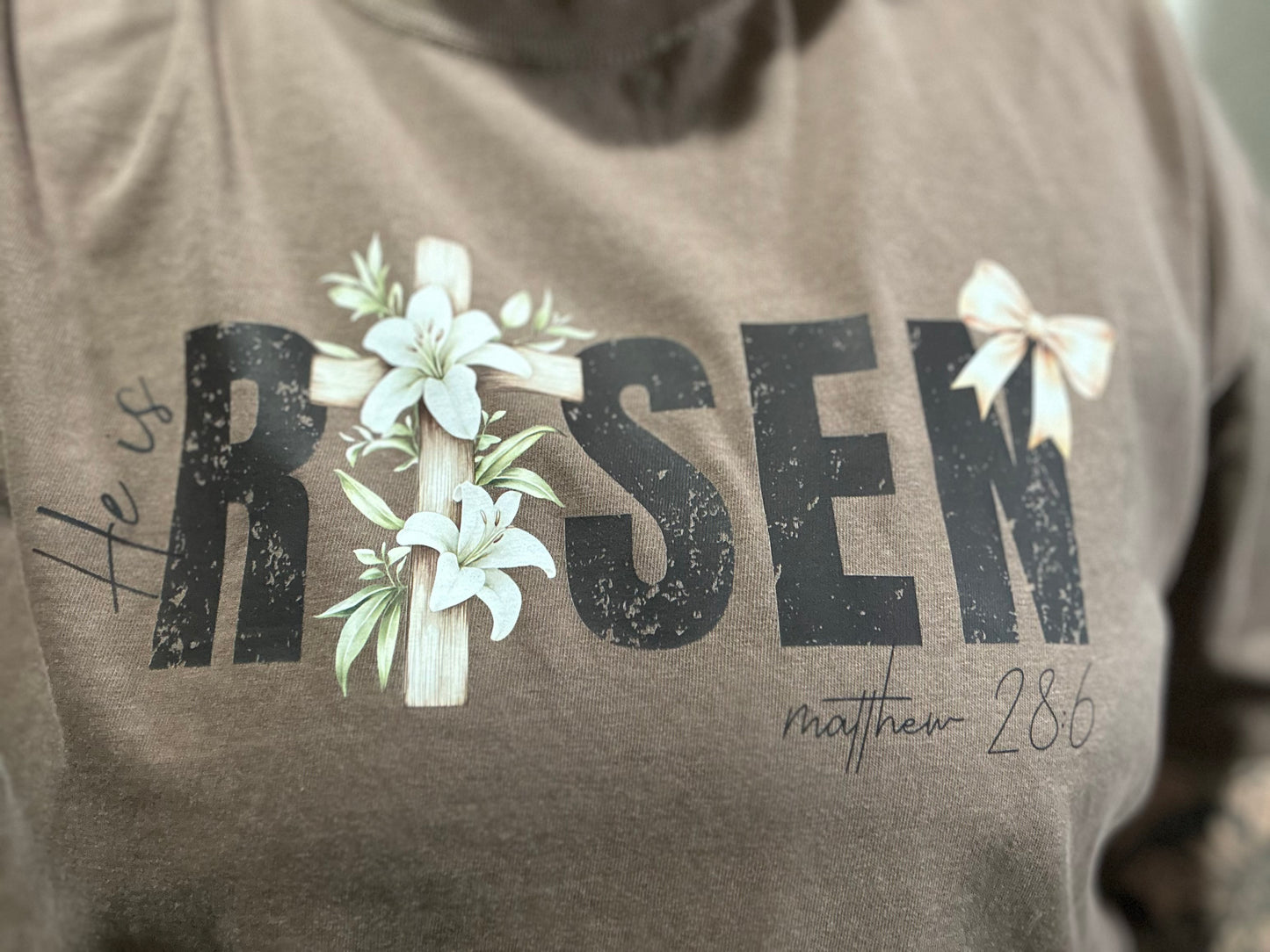 He Is Risen Cross T-shirt