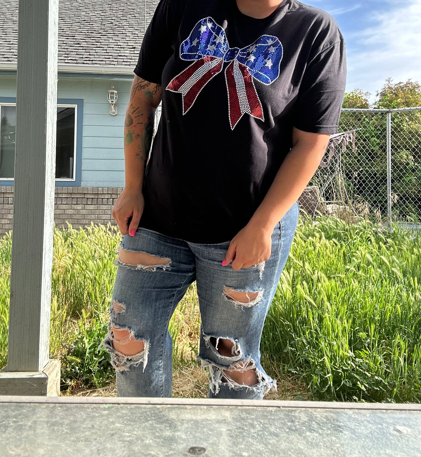 Spangle USA Bow Tshirt