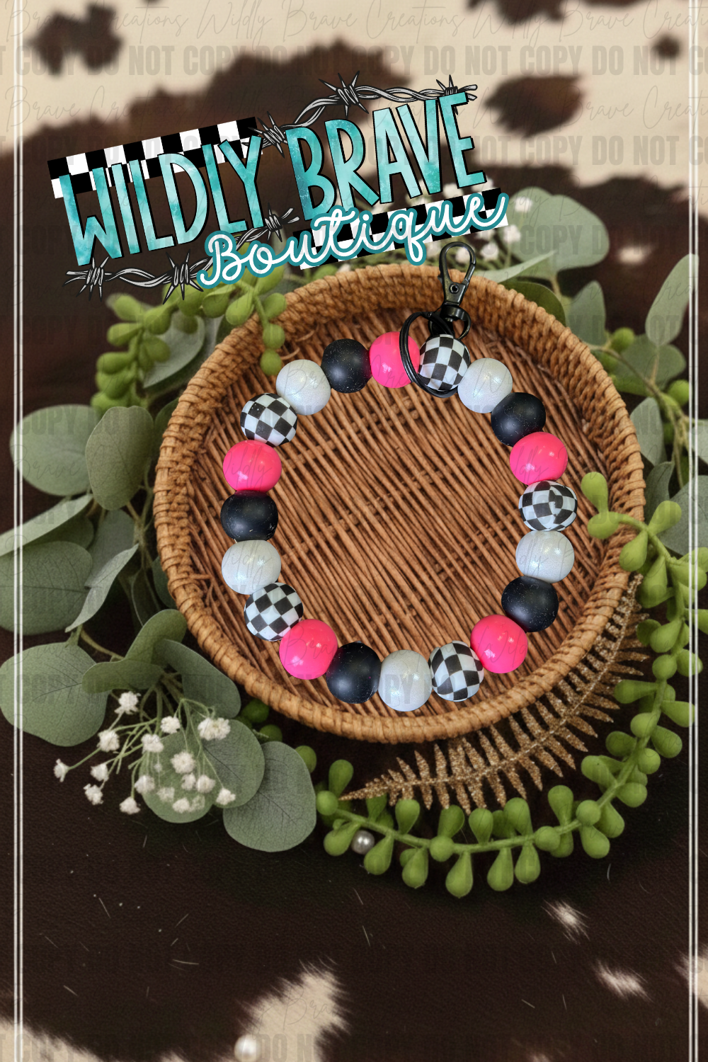 Neon Checkpoint Wristlet