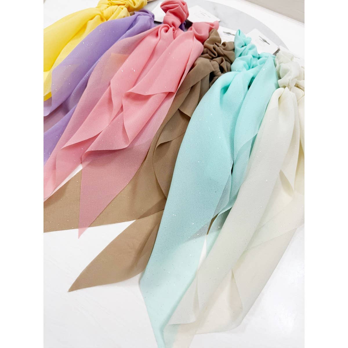 Glittered Sheer Long Tail Hair Scrunchie