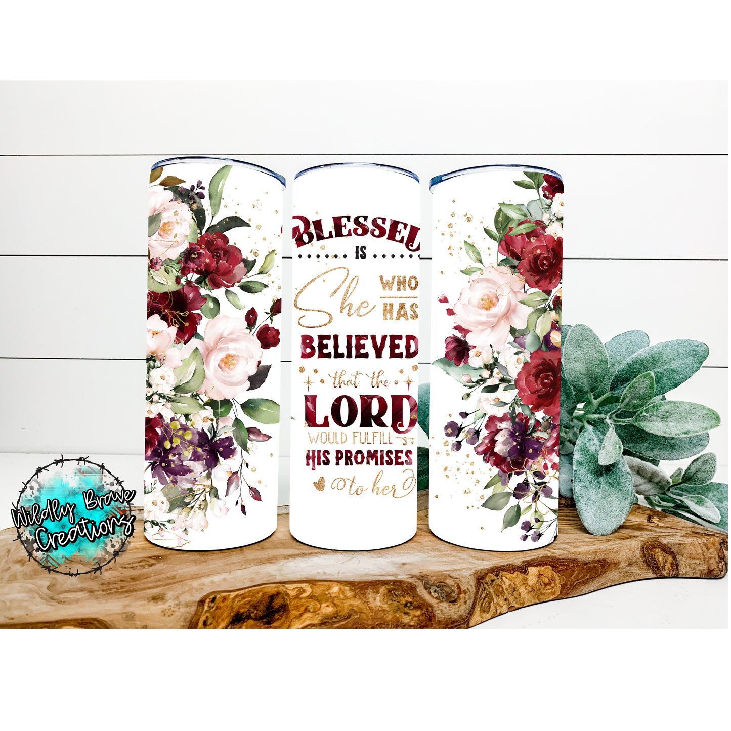 Blessed Is She Who Has Believed Drinkware