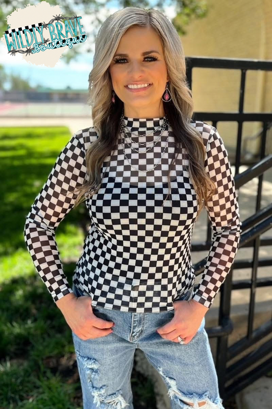 Checkered Mesh Top Adult