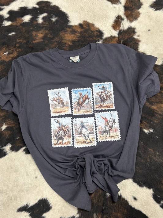 Boho Western Bull Riding Graphic Tee