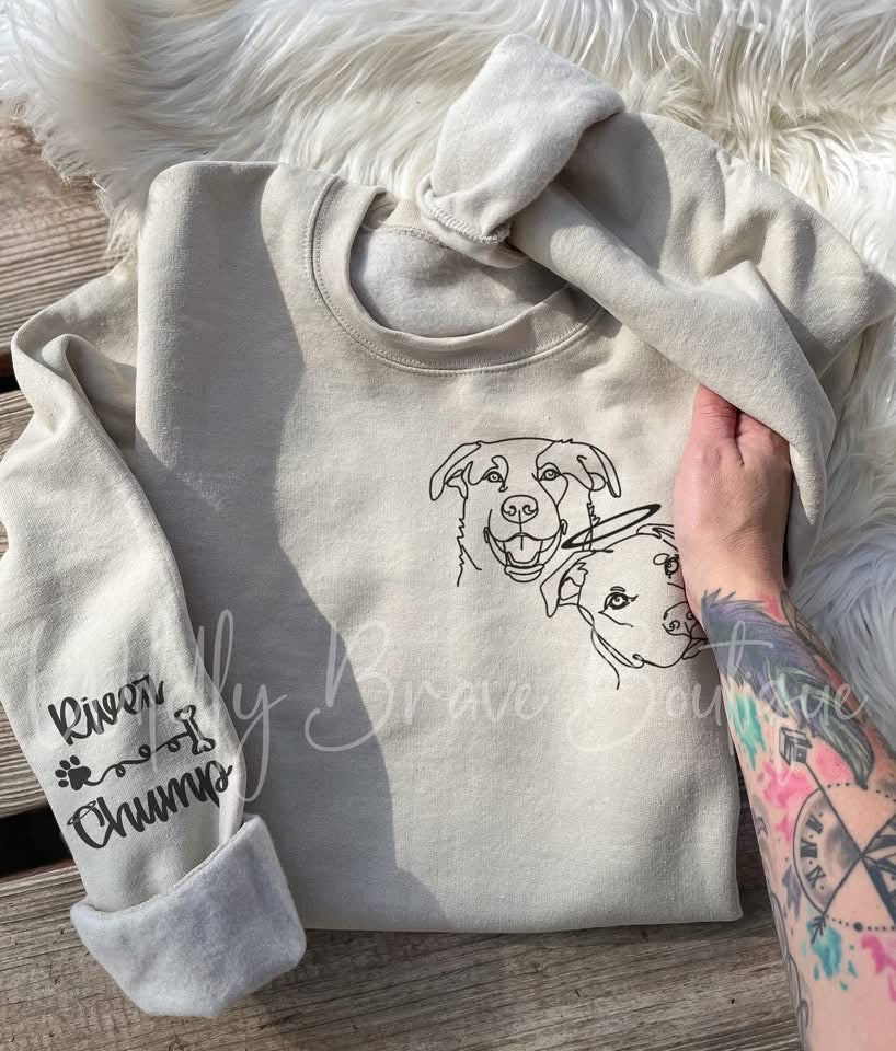 Hand Drawn, Silhouette Crewneck