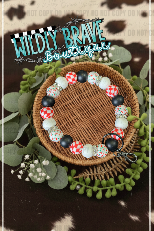 Checkered Cherry Wristlet