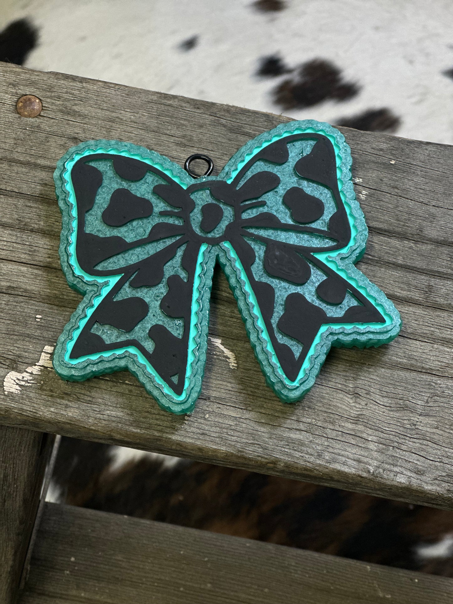 Cow Print Bow Freshie