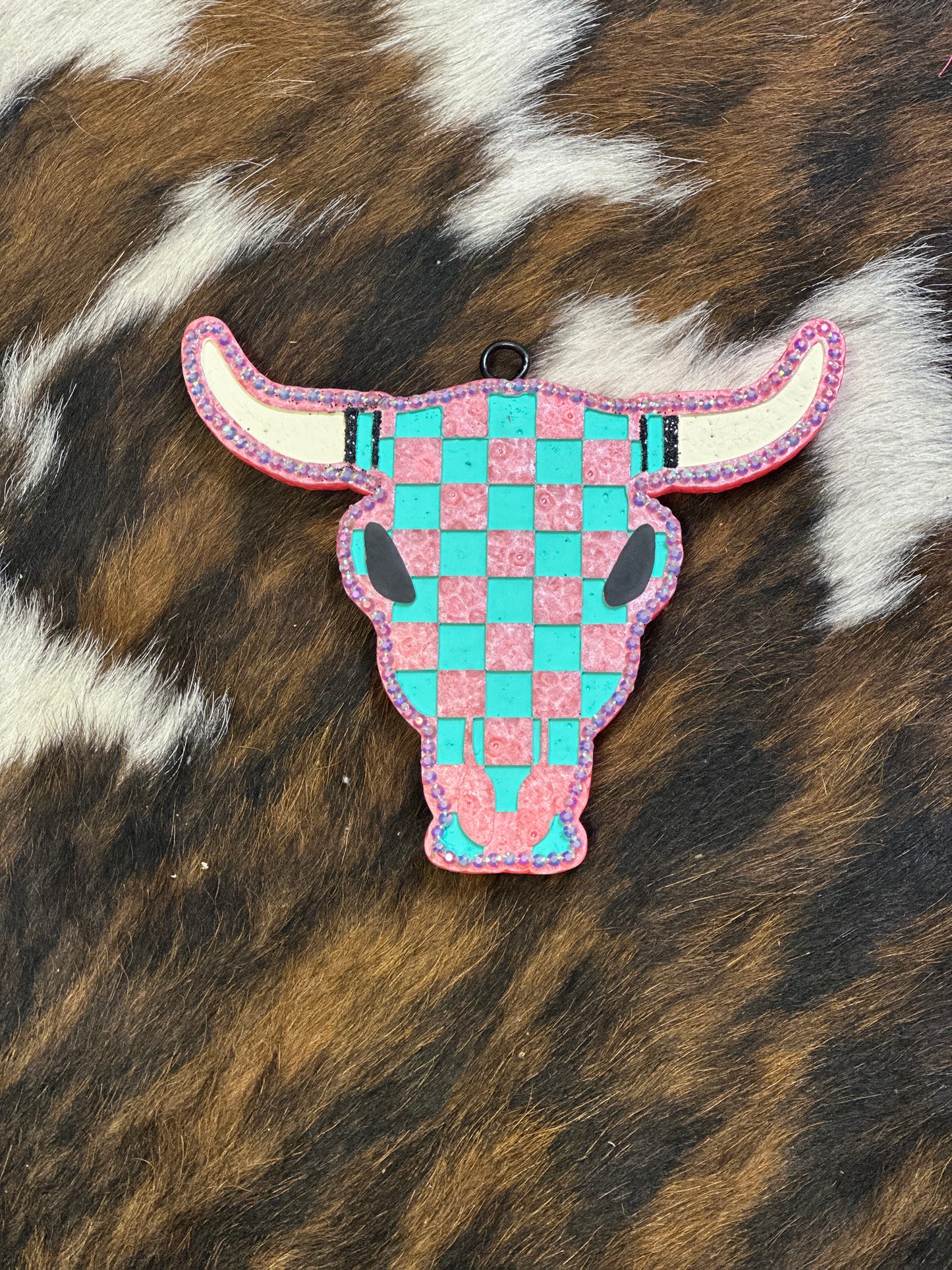 Checkered Bull Skull