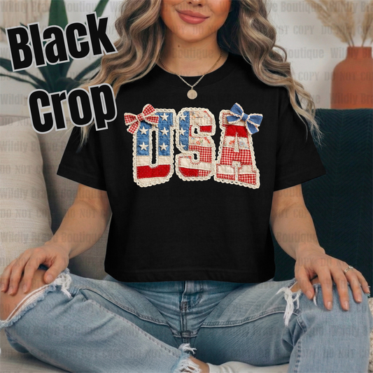Faux Crochet USA Graphic