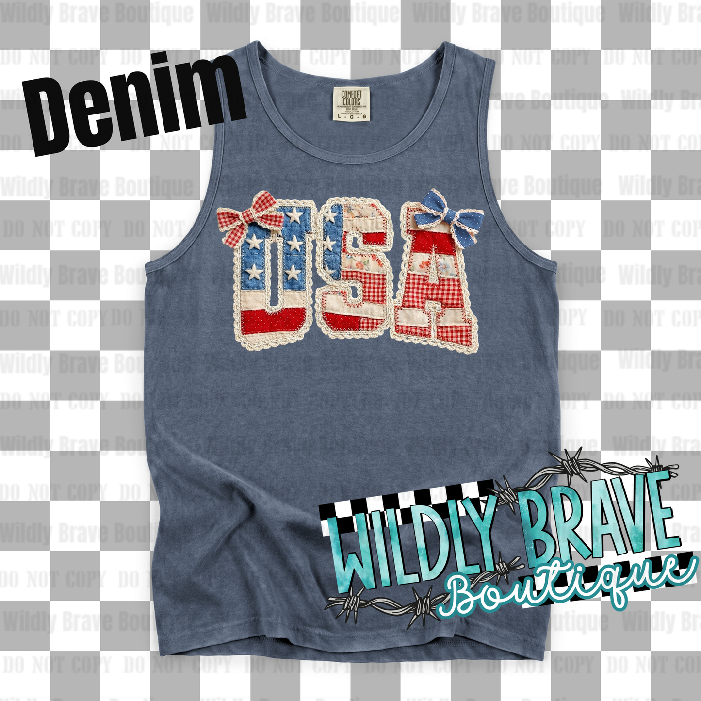 Faux Crochet USA Graphic