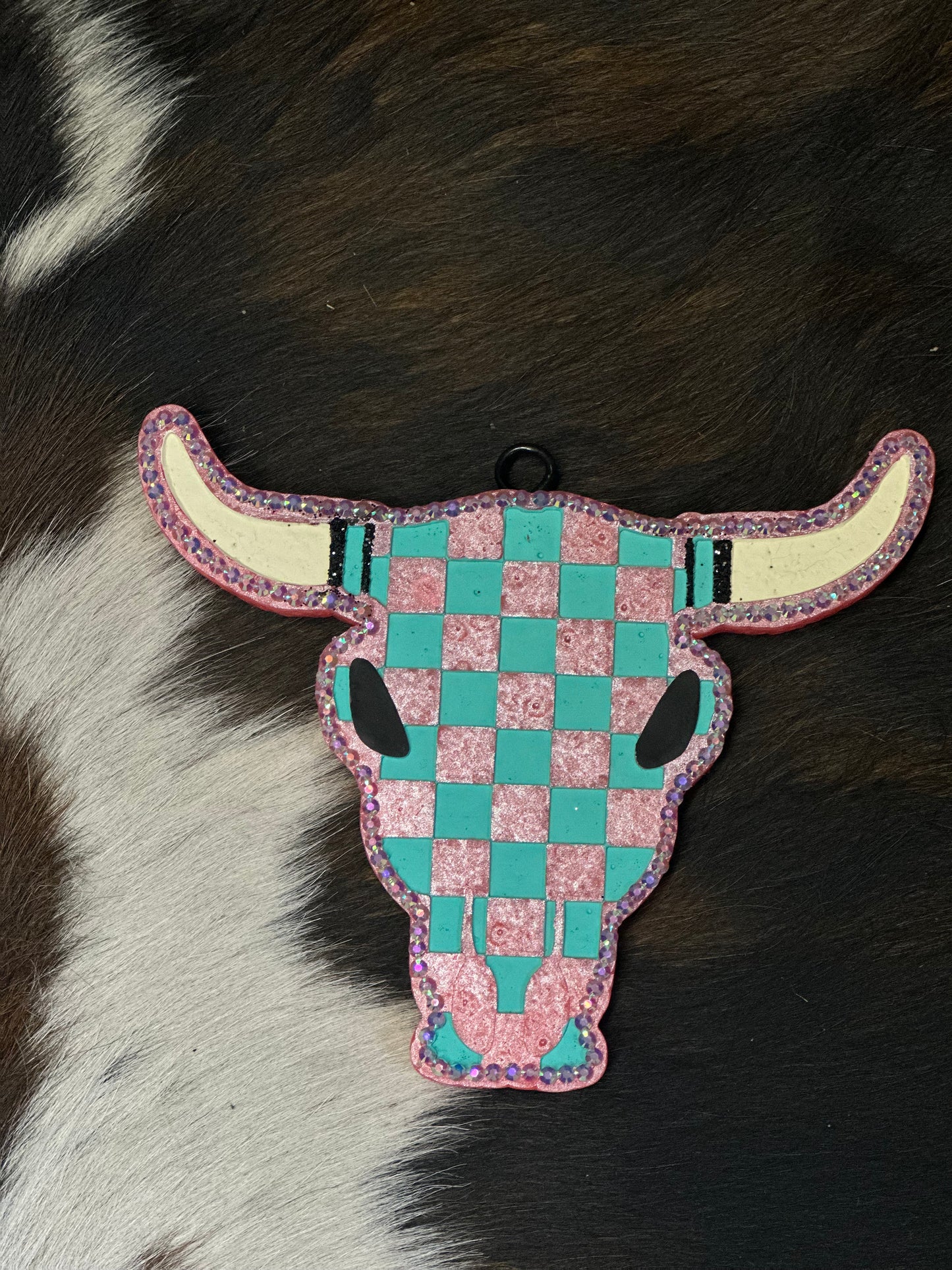 Checkered Bull Skull