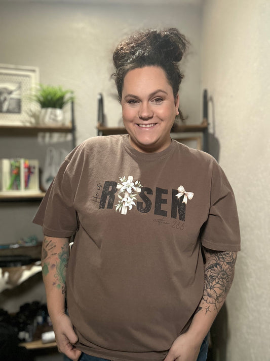 He Is Risen Cross T-shirt