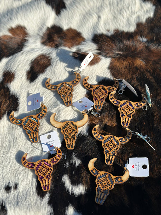 Bull Skull Keychains