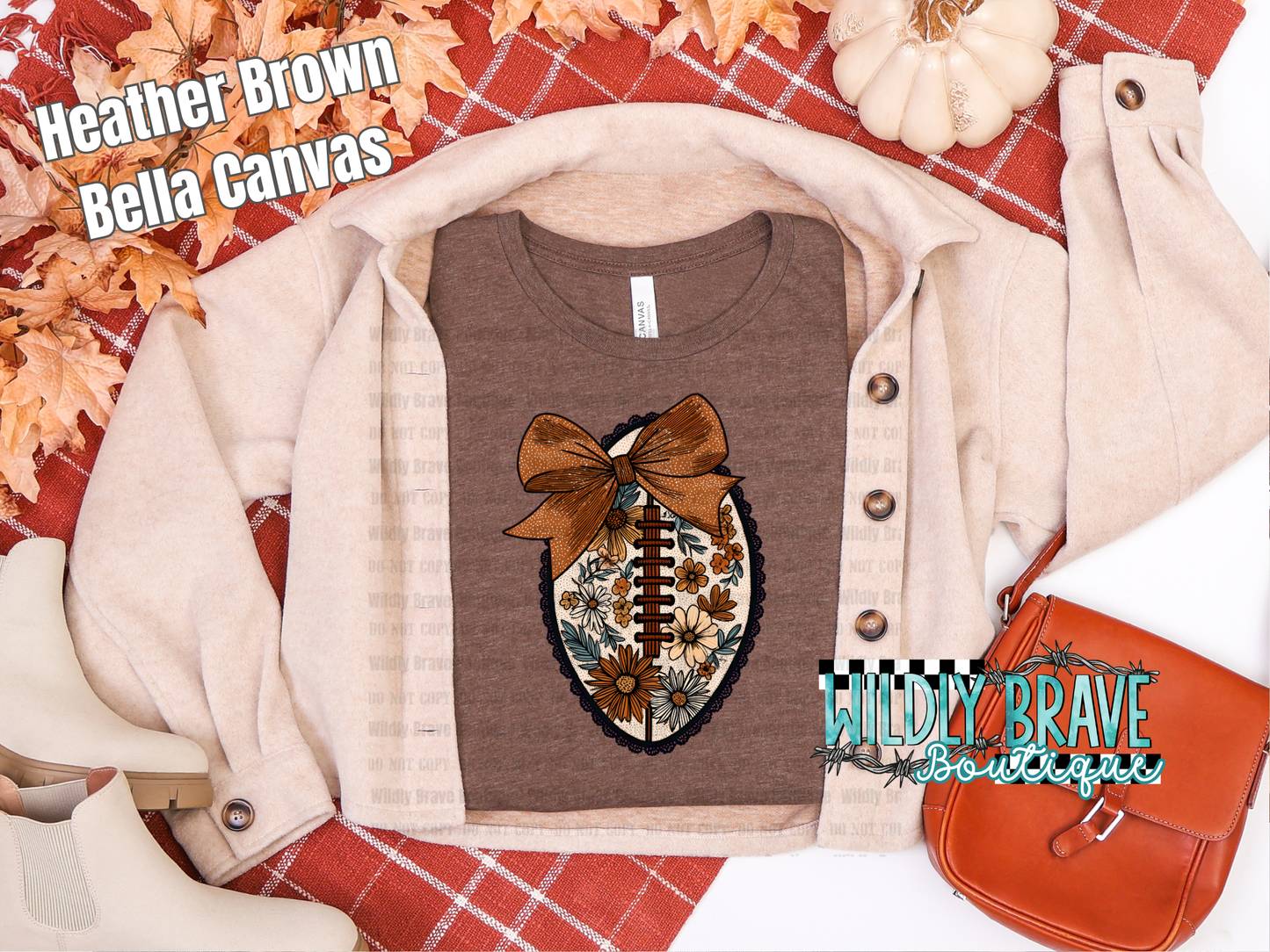 Floral Football Graphic Tee or Crewneck