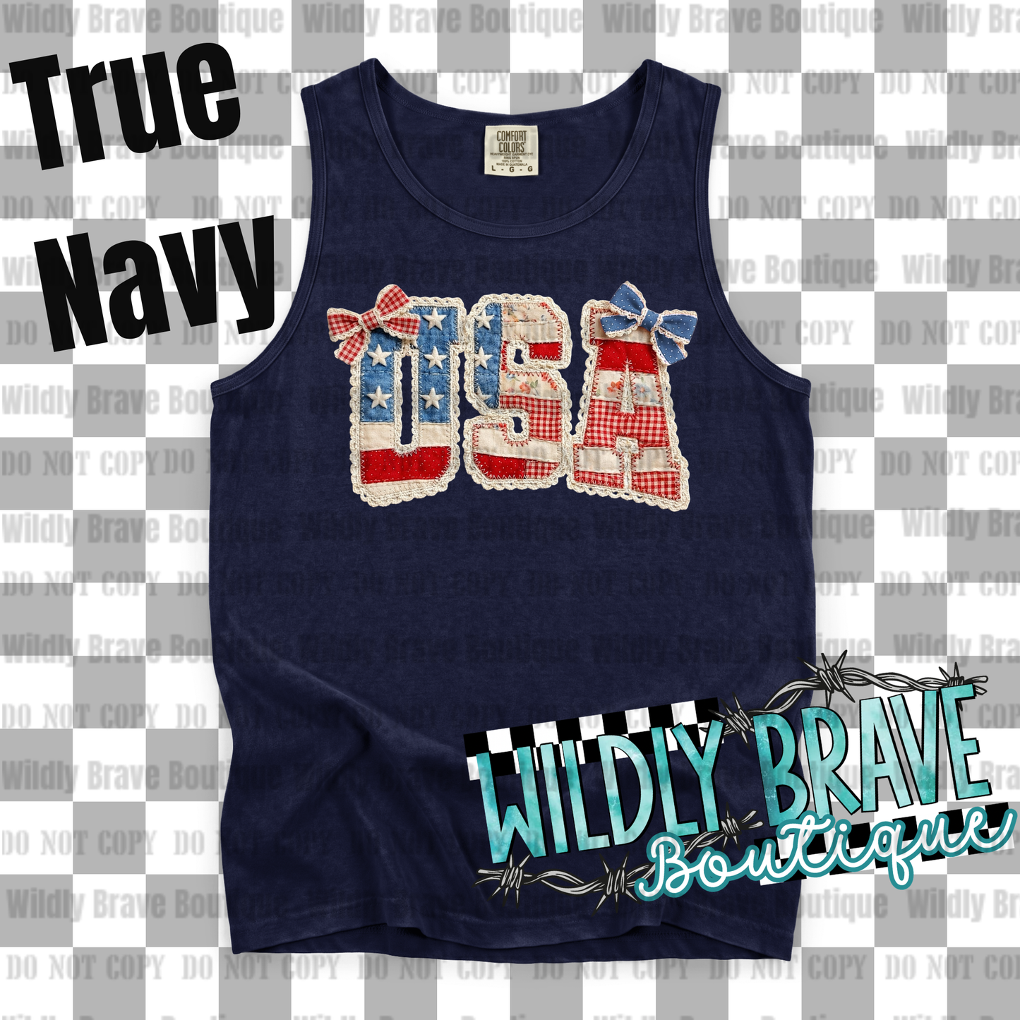 Faux Crochet USA Graphic