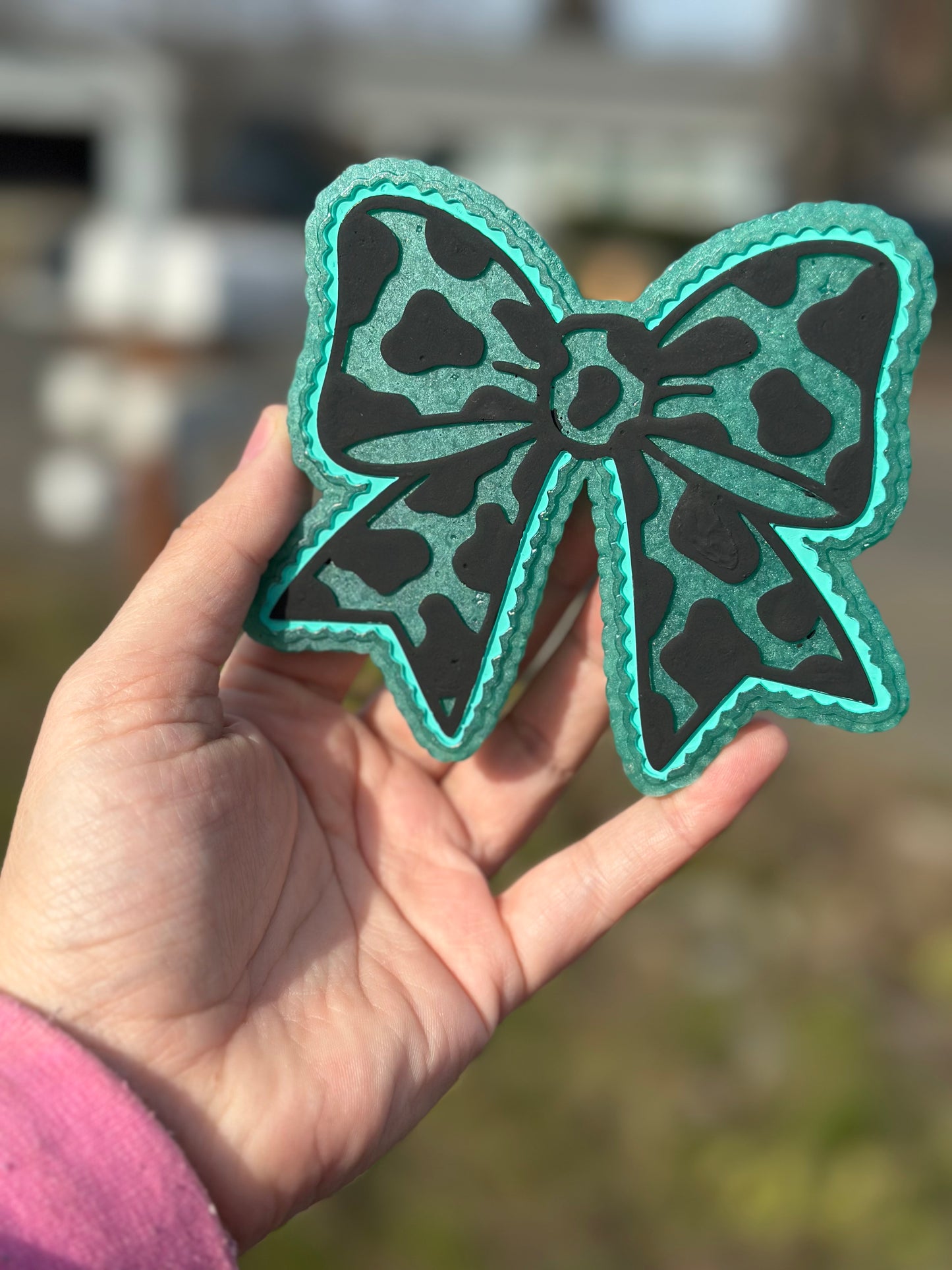 Cow Print Bow Freshie