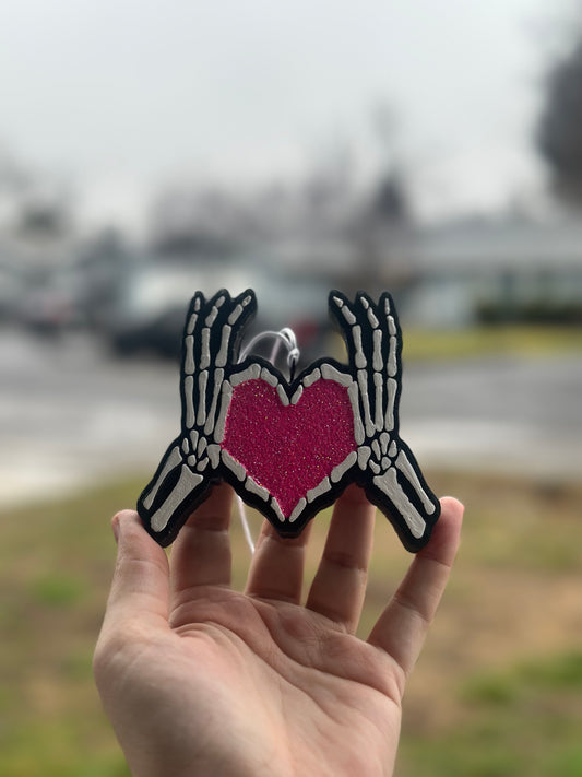 Skelly Heart Hands Freshie