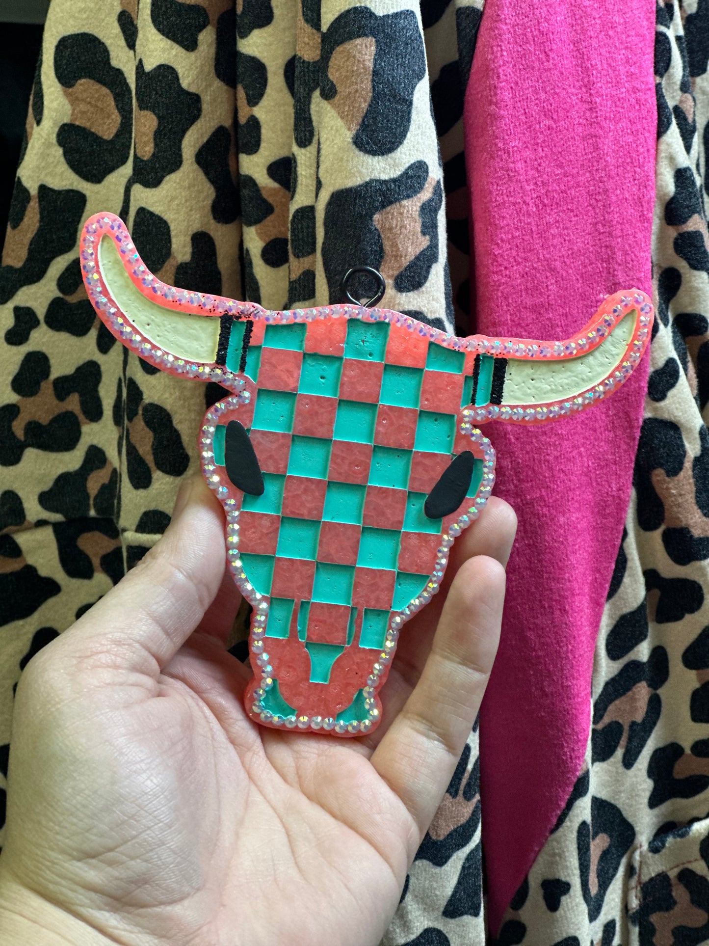 Checkered Bull Skull