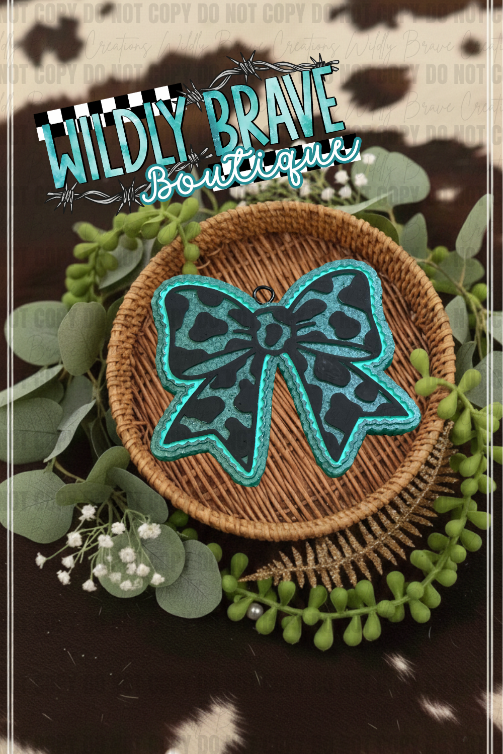 Cow Print Bow Freshie