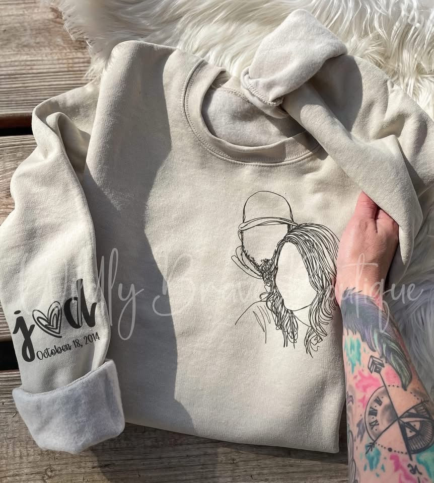 Hand Drawn, Silhouette Crewneck