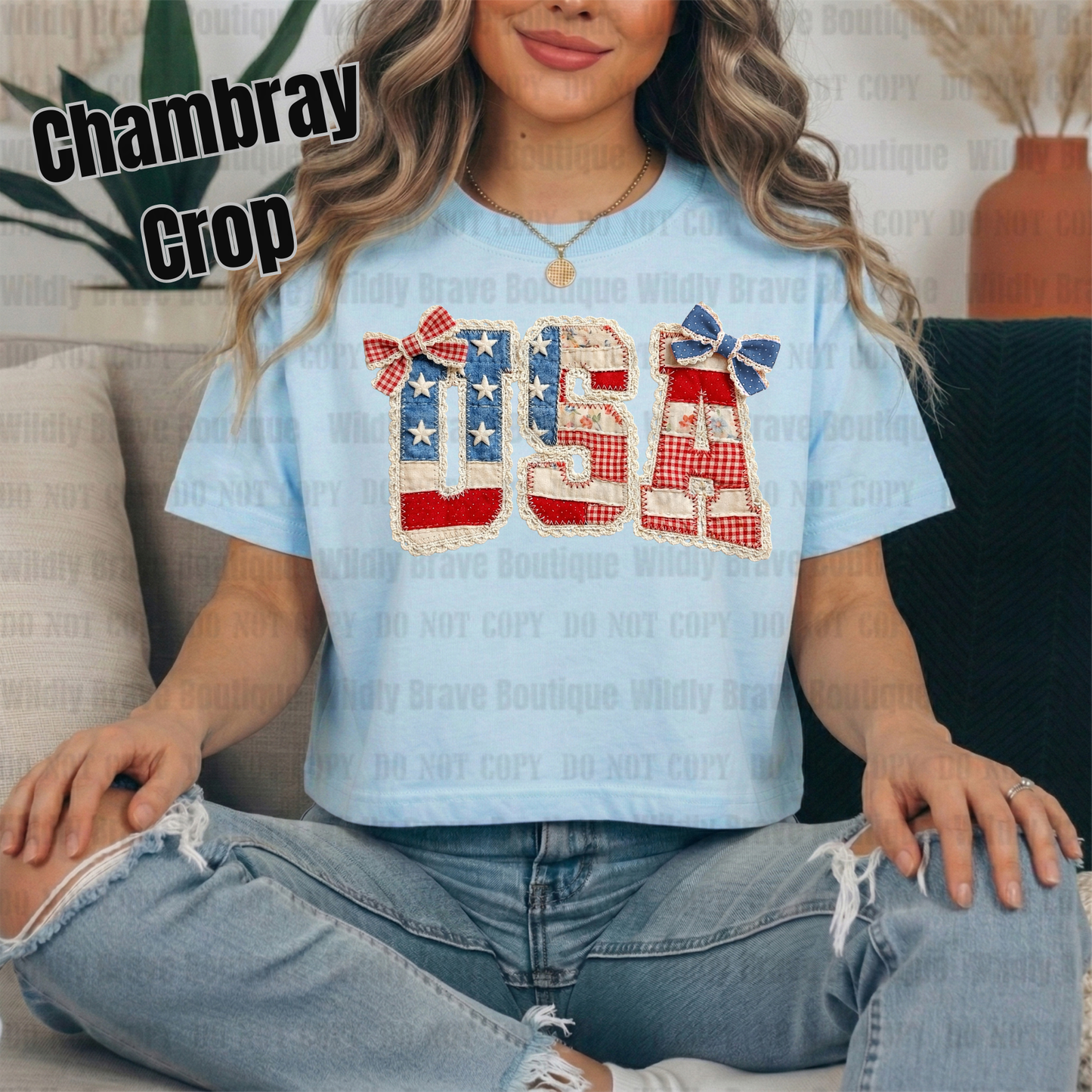 Faux Crochet USA Graphic