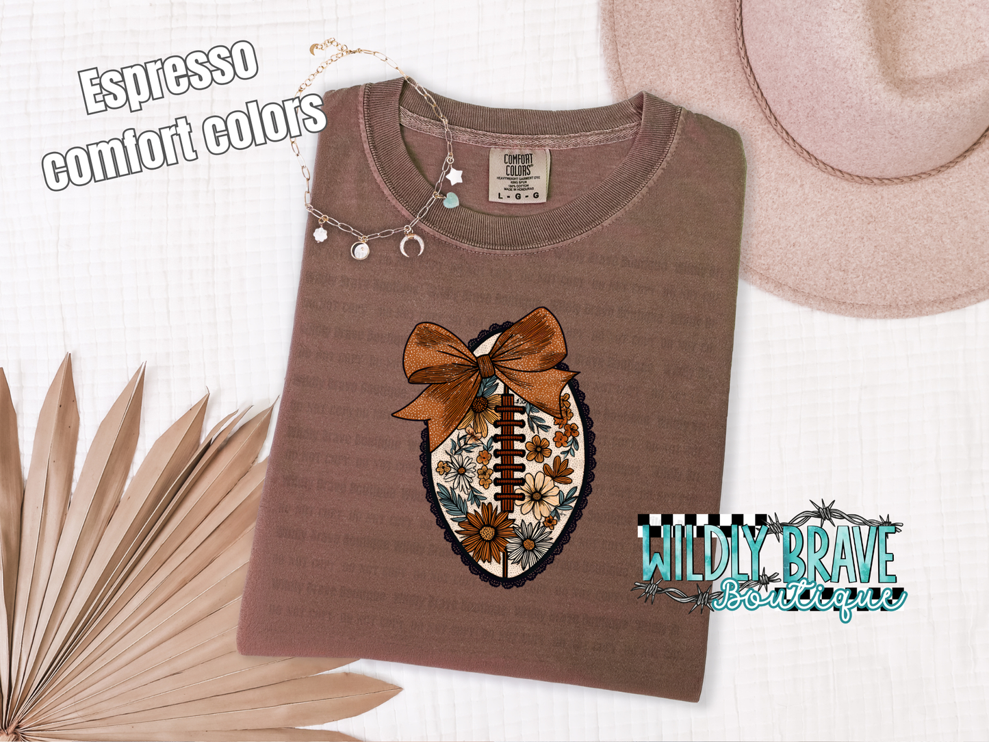 Floral Football Graphic Tee or Crewneck