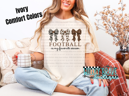 Footbal Mom Bow Graphic Tee or Crewneck