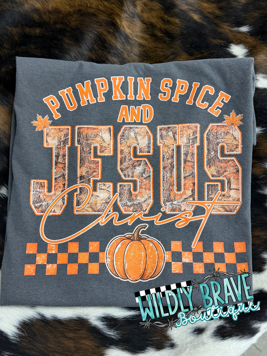 Pumpkin spice and Jesus Graphic Tee