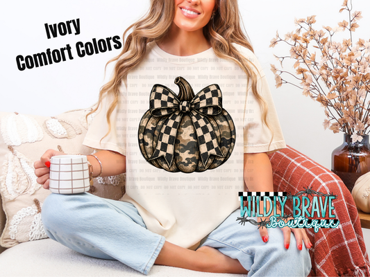 Camo Pumpkin Kids Graphic Tee