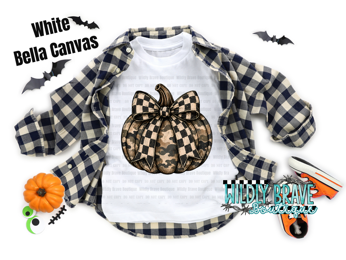 Camo Pumpkin Kids Graphic Tee