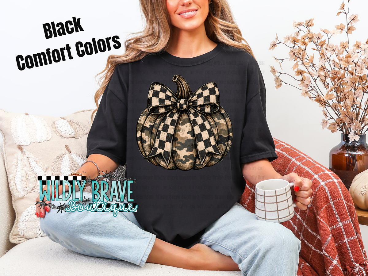 Camo Pumpkin Kids Graphic Tee