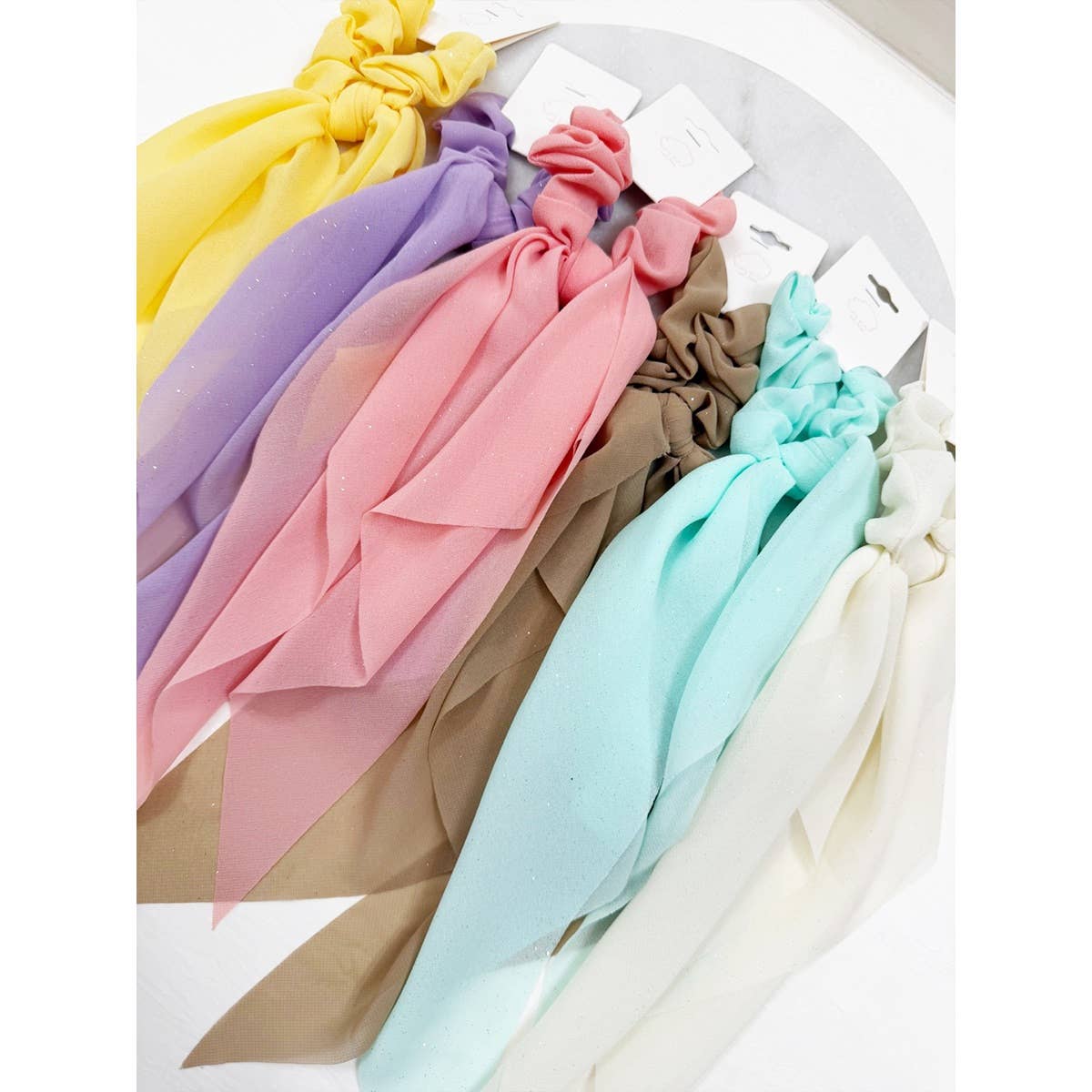 Glittered Sheer Long Tail Hair Scrunchie